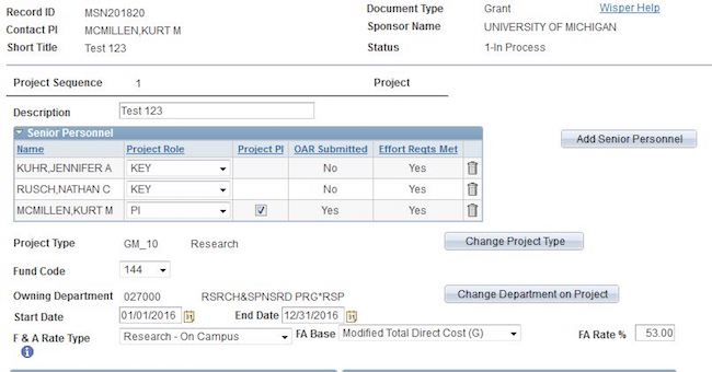Projects Tab Detail Example
