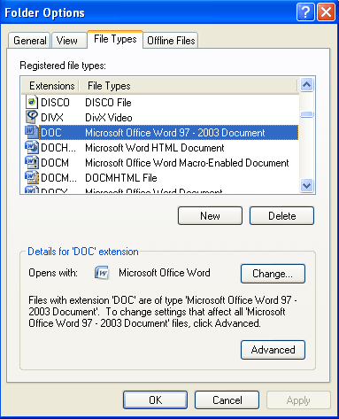 File type select doc